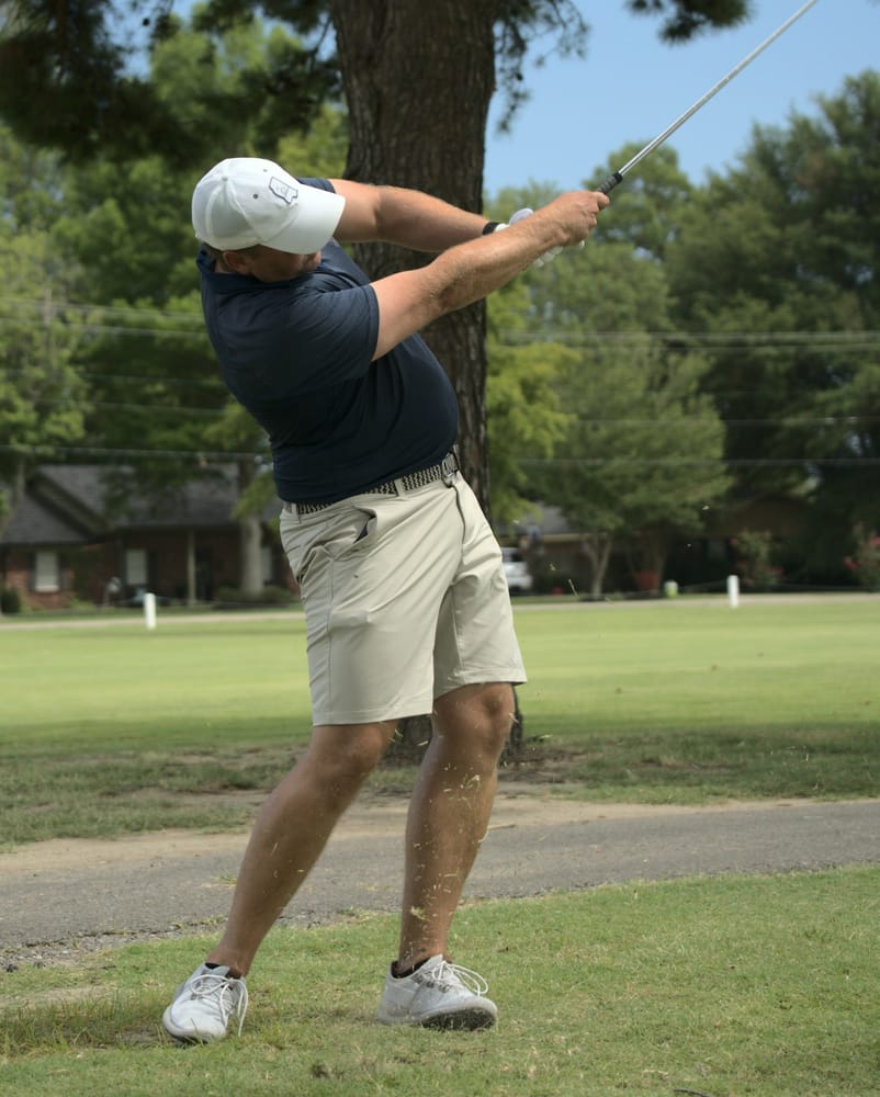 Golfer mid-round on the course